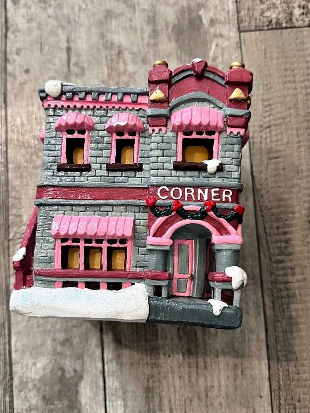 Holiday Village Store Decor, Gray & Pink
